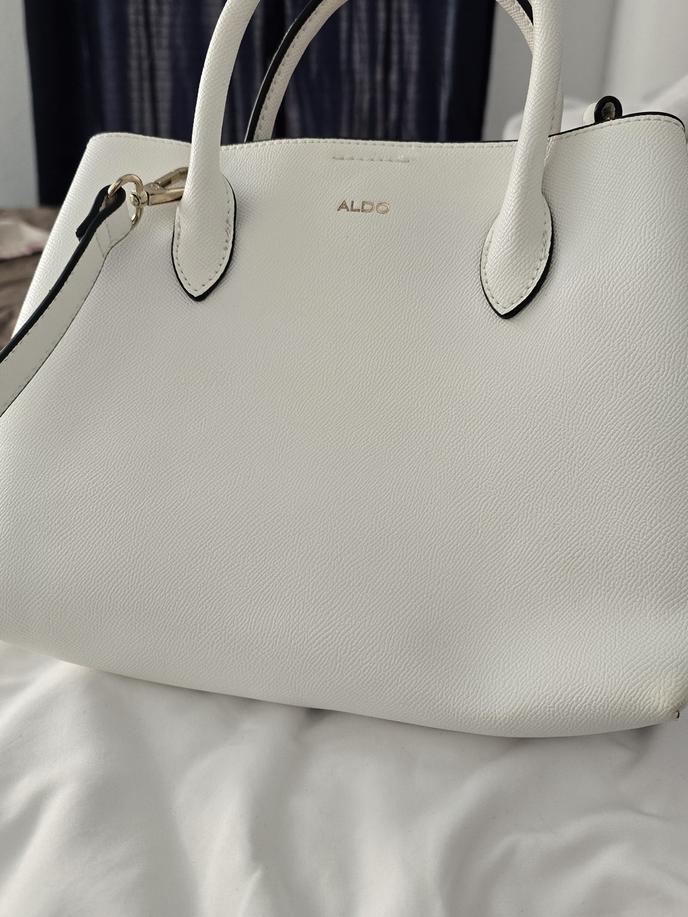 ALDO White Structured Top-Handle Satchel